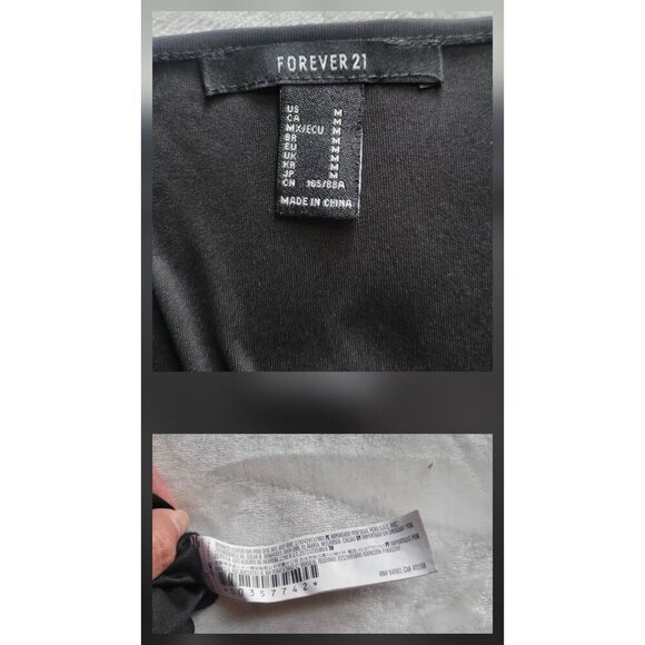 Forever 21 Black Mesh Long Sleeve Floral Embroidered Mini Dress -M - Picture 9 of 10